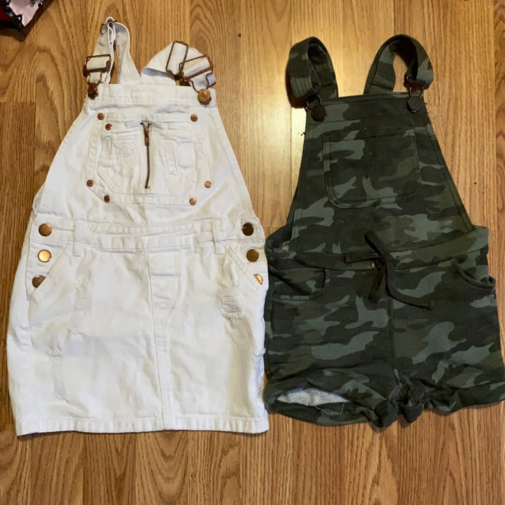 Lot of 2 girls sz6 overall dress & camo short set